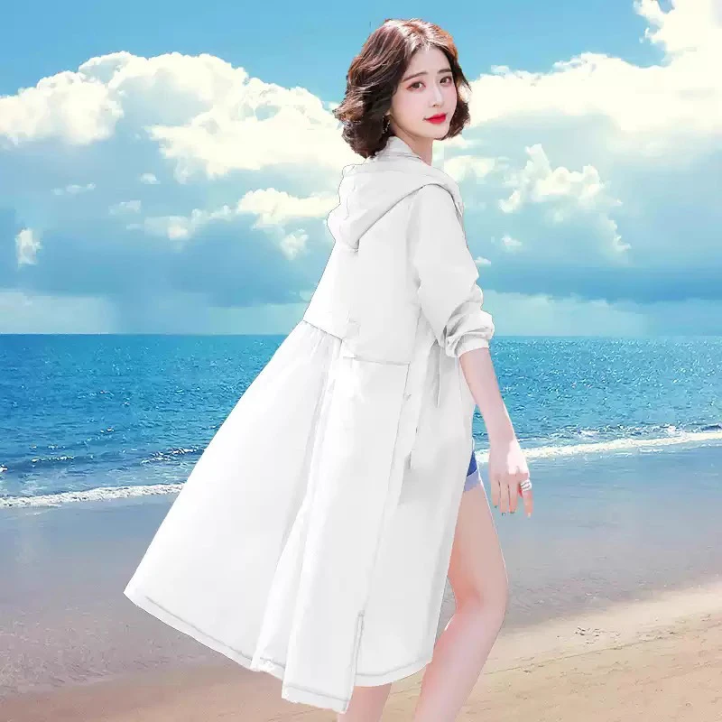 夏季中长款防晒衣女防紫外线透气2025年新款开衫服春季风衣外套薄