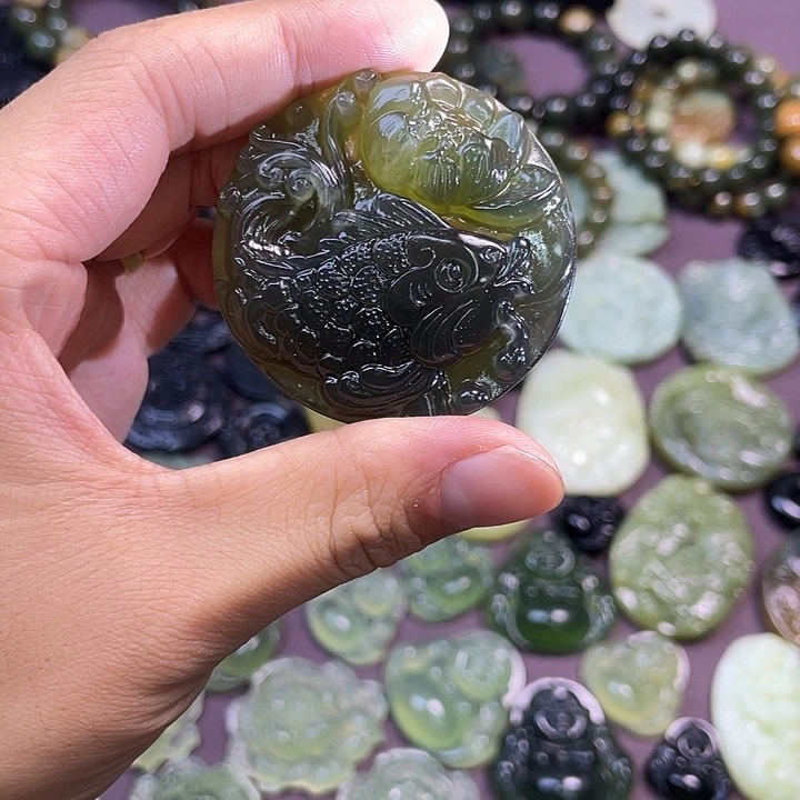 蛇纹石玉合金手链