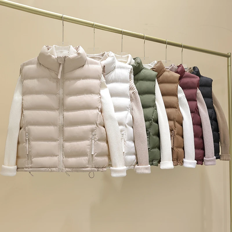 排骨马甲女短款韩版简约百搭宽松坎肩秋冬立领加厚外套马夹背心潮