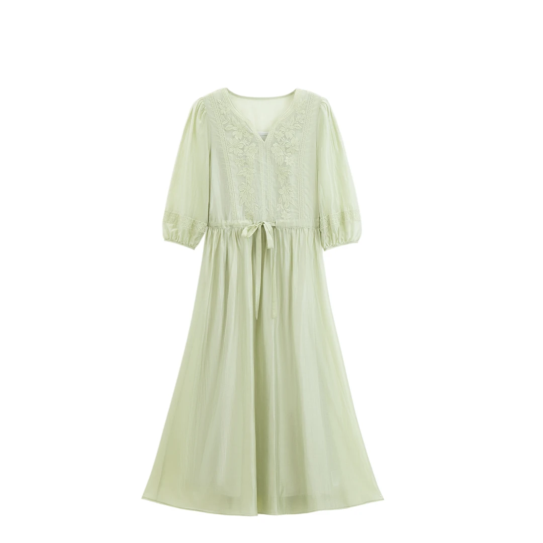 【赵大喜】现货！月光小白裙2.0｜刺绣圆领仙女裙宫廷风白色连衣裙