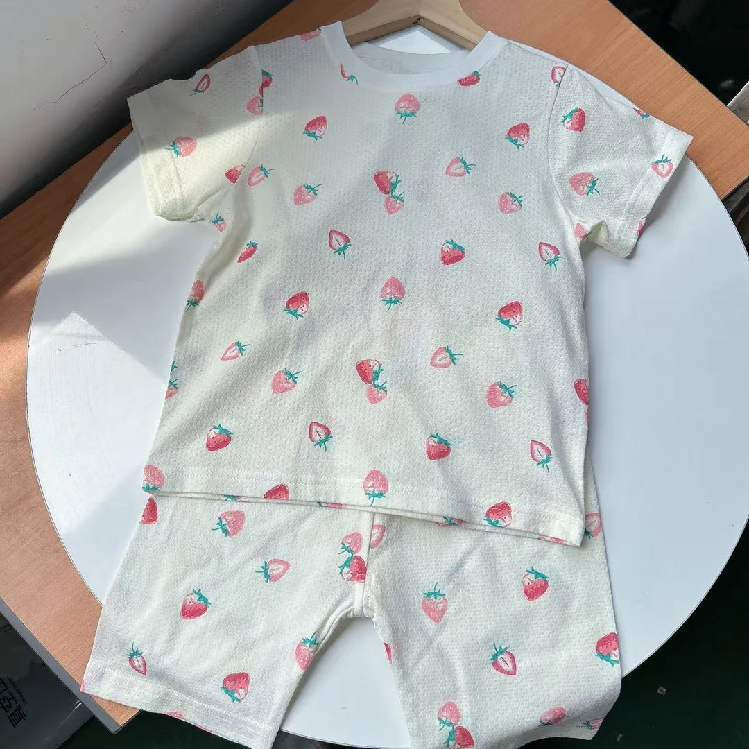 儿童夏季纯棉家居服套装 水印柔软