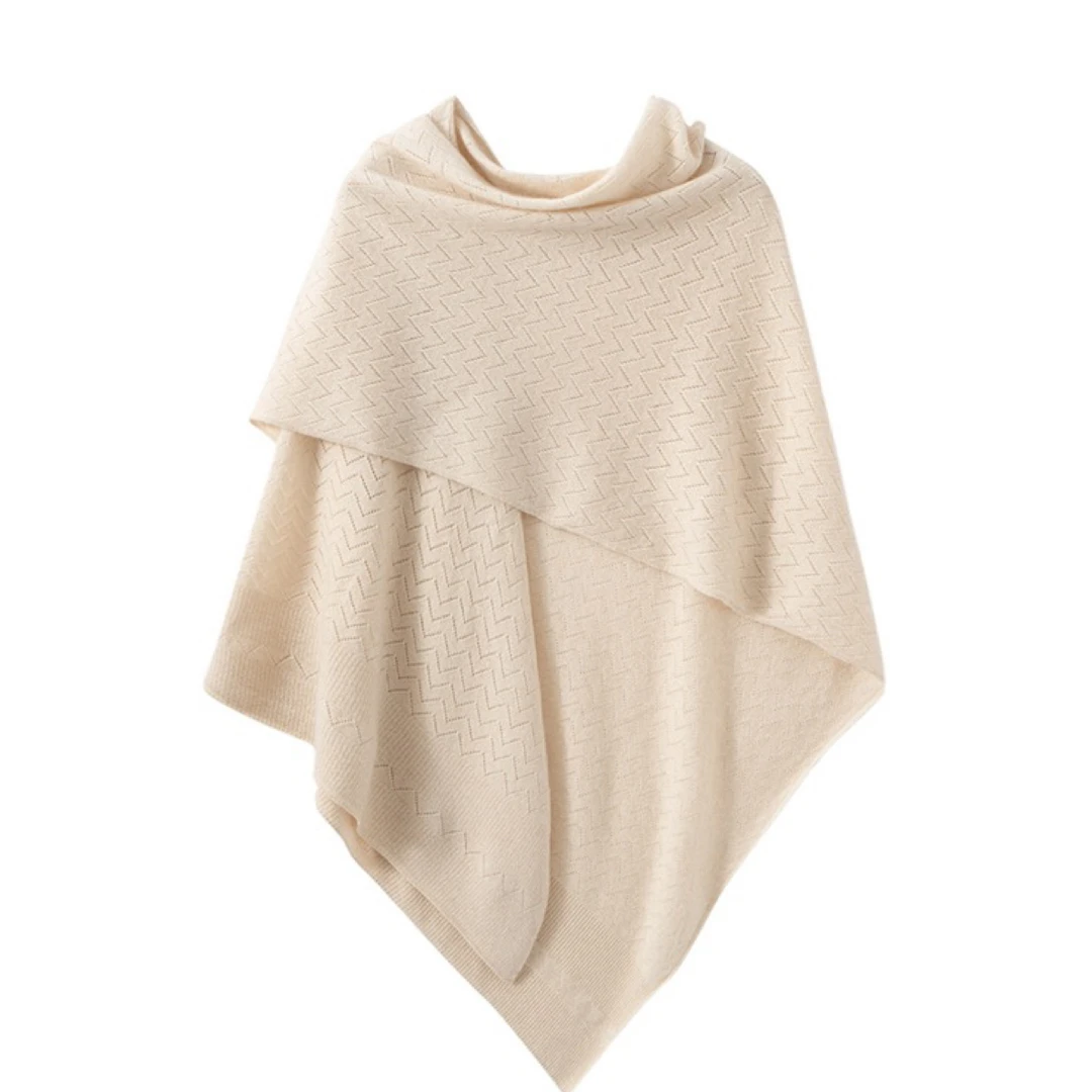 100%山羊绒披肩女士保暖全身镂空外搭披肩多功能FRX2608已开价