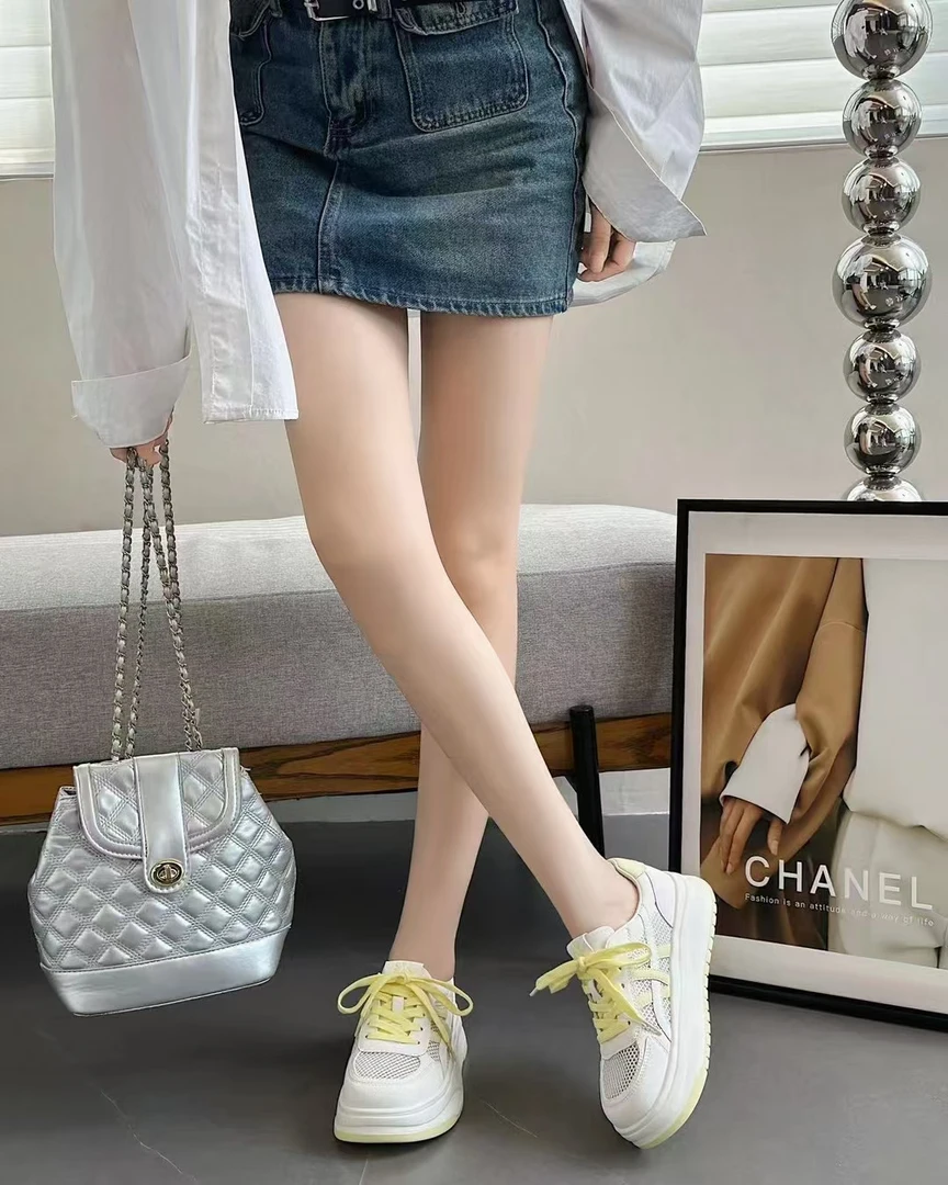 百搭森系厚底女鞋舒适单鞋网面板鞋休闲鞋拼接时尚休闲鞋夏季透气