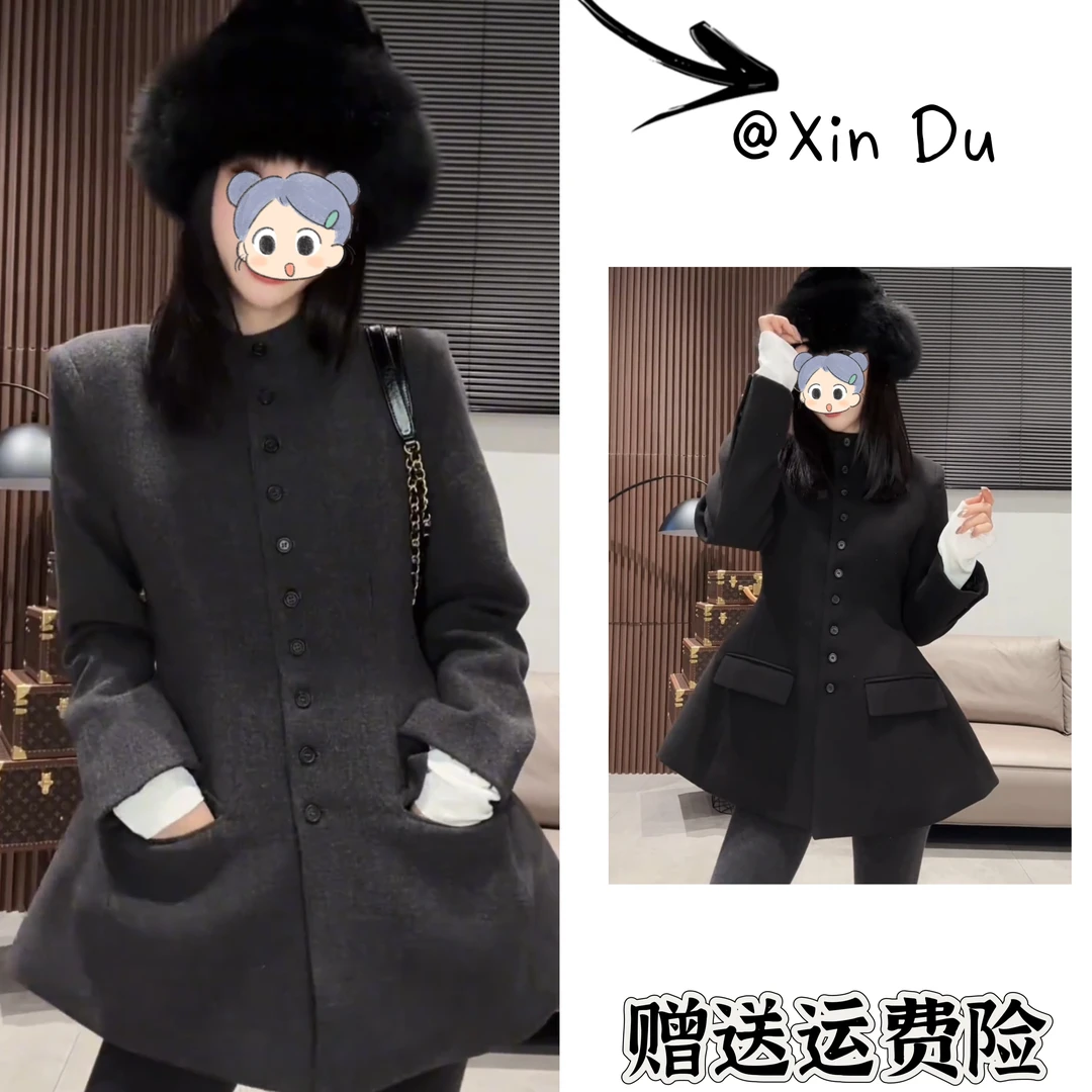 2025秋冬季新款时尚显瘦气质女士网红洋气外套百搭款D25218