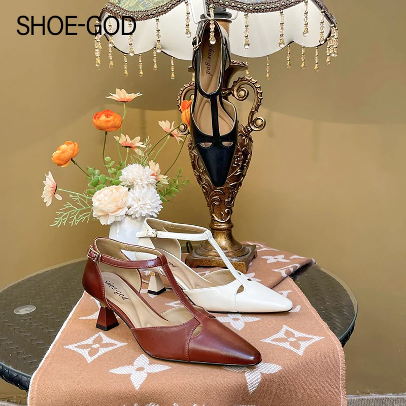 羊皮5厘米 2024时尚包头镂空设计感凉鞋FSL010