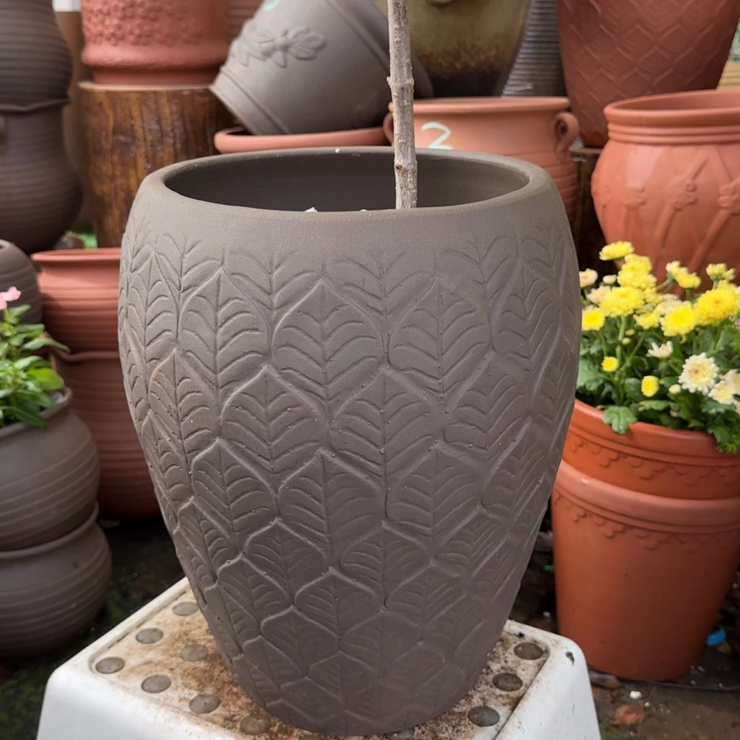 紫砂花盆口25高36