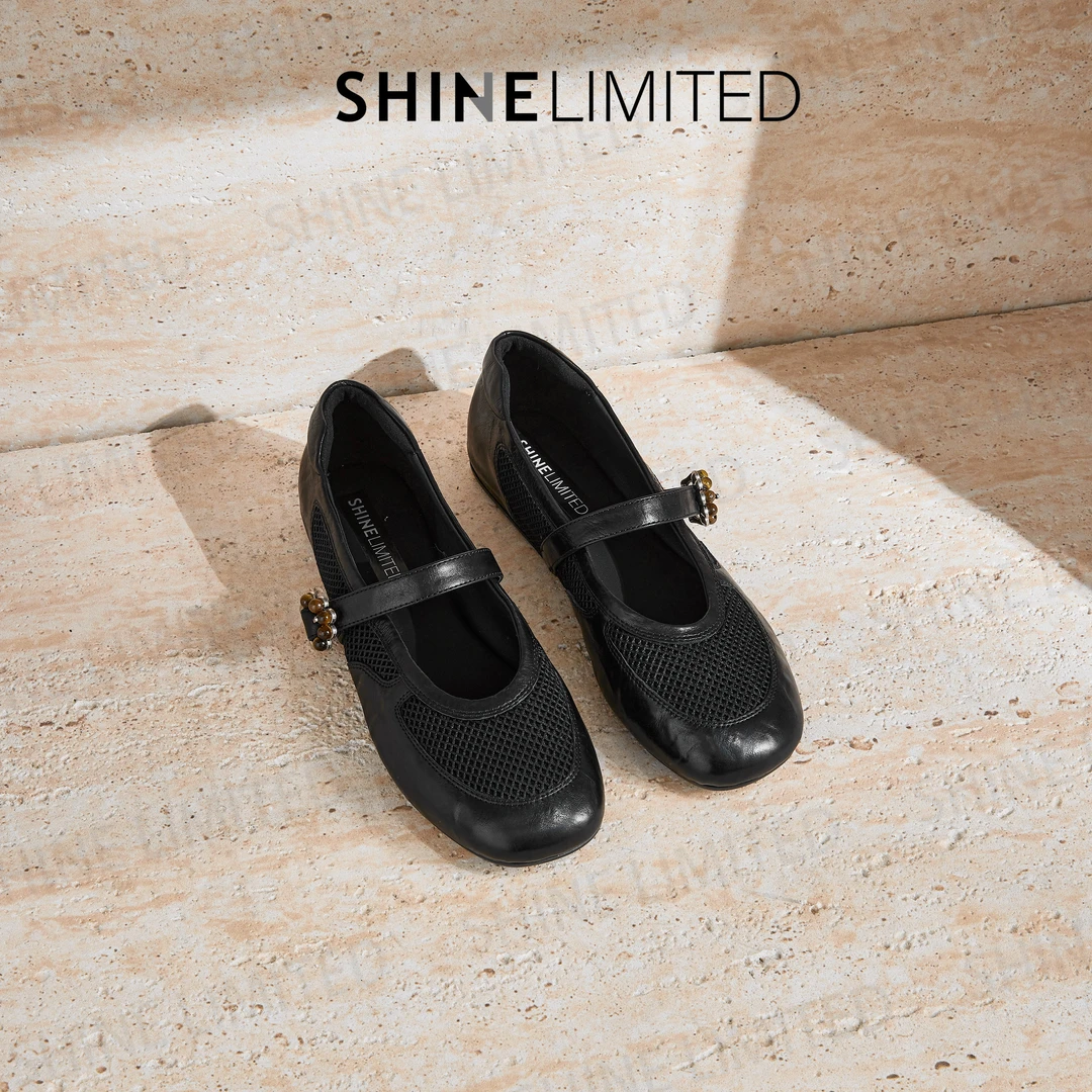 SHINELIMITED新广州手工鞋胎牛皮新款小圆头百搭真皮单鞋女G2268