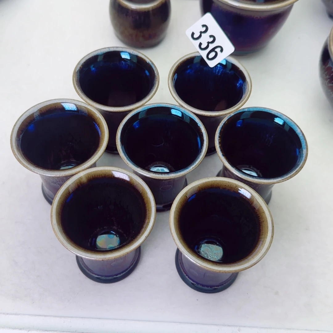 茶盏平****6建盏矅变茶器7只0336