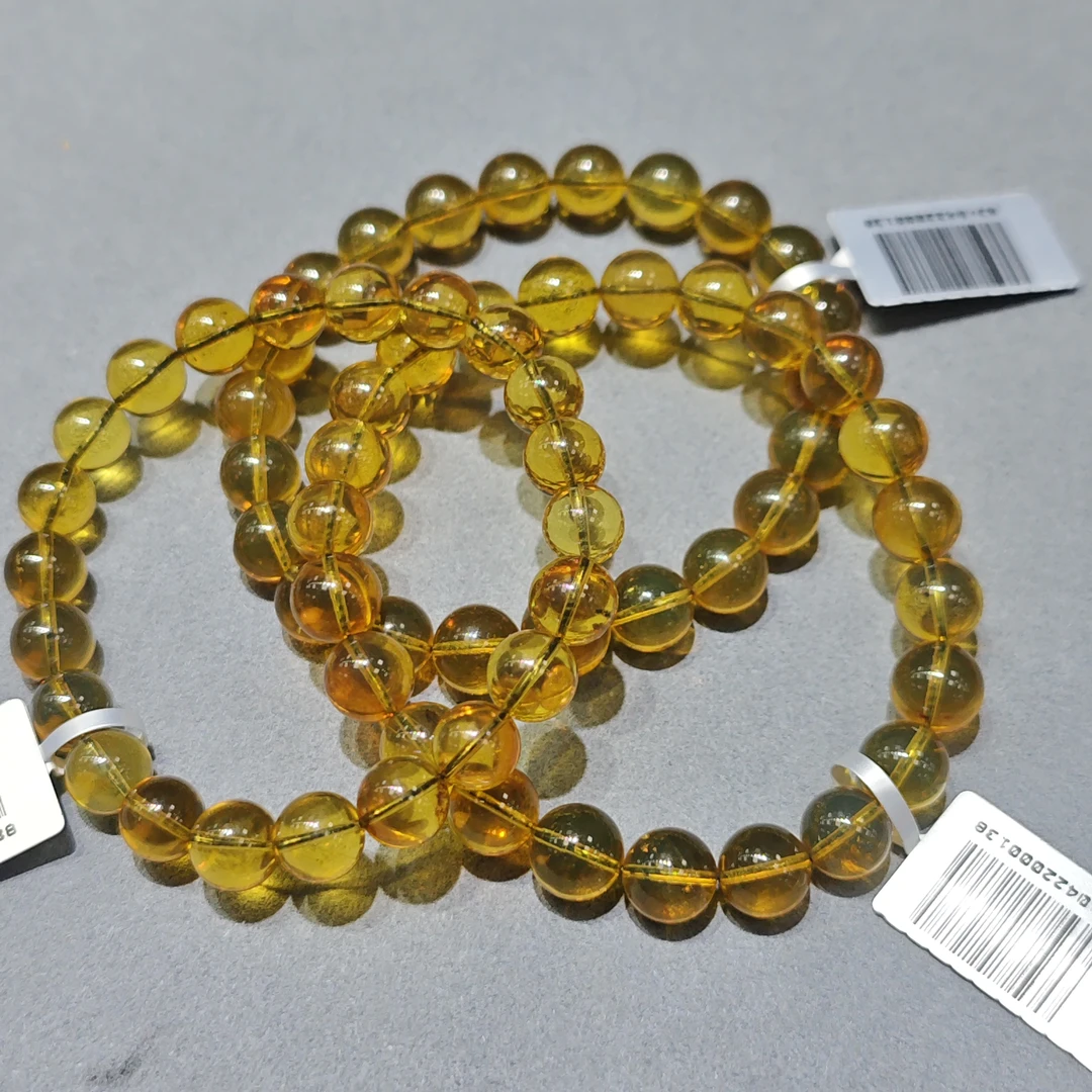 【书记甄选】天然蓝珀单圈手链 多样性发一件 约8mm ZW873