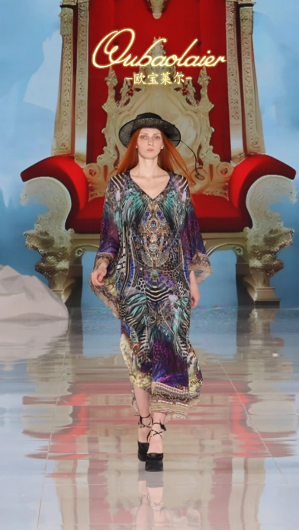 欧宝莱尔时尚气质真丝连衣裙305-24308