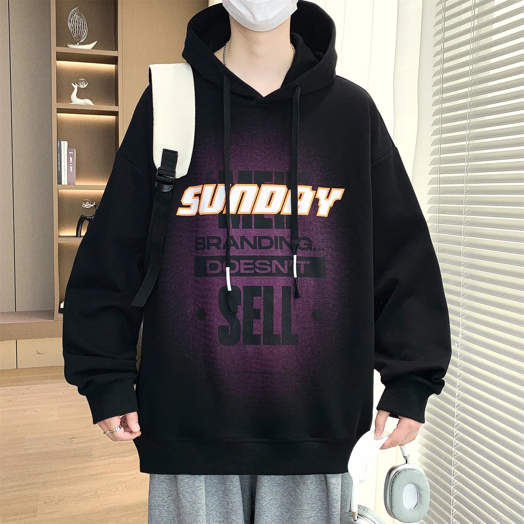 春秋季连帽卫衣男士潮流酷帅初高中学生大童外套男装上衣服