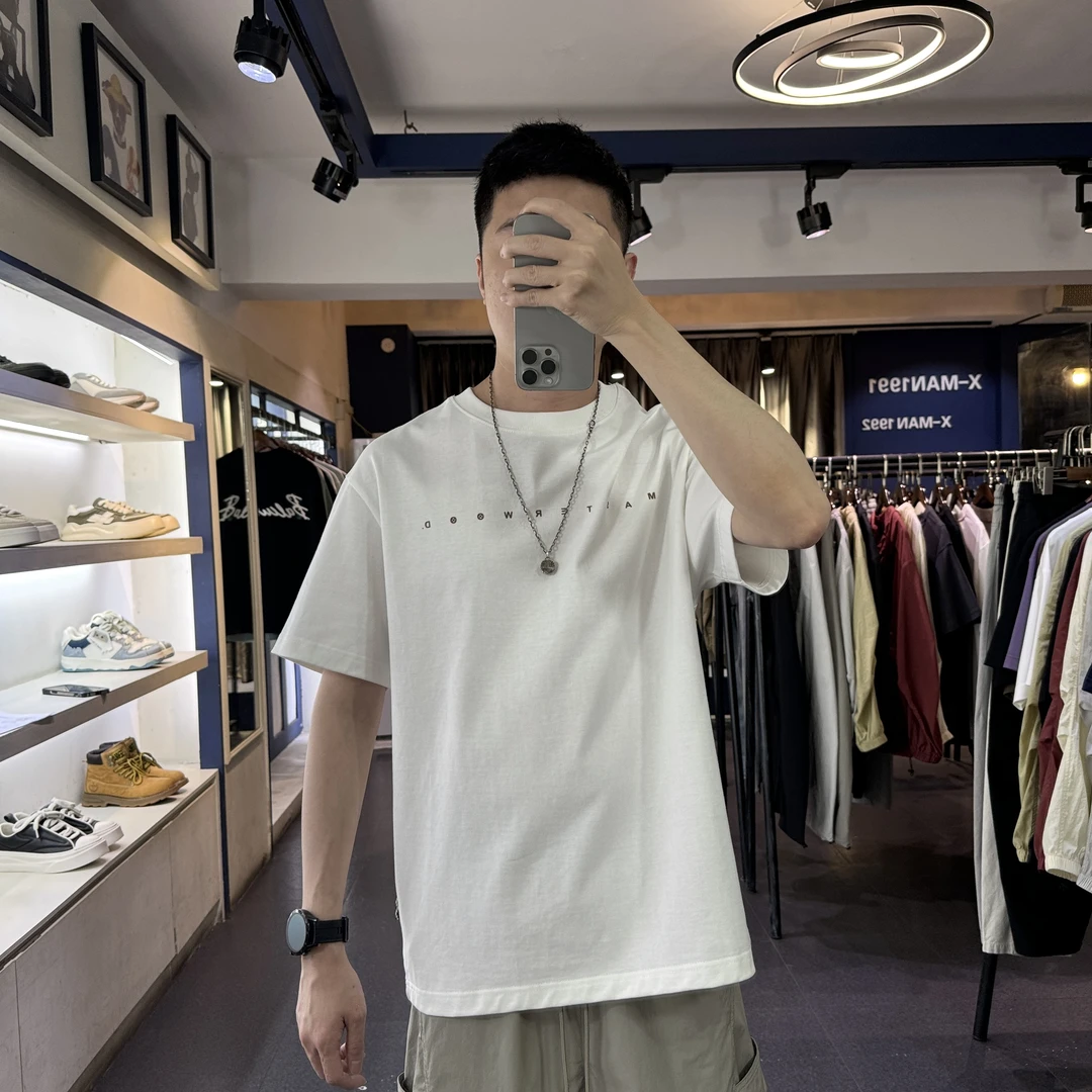 【美潮字母】夏季舒适宽松透气纯棉休闲简约街头感男士短袖T恤