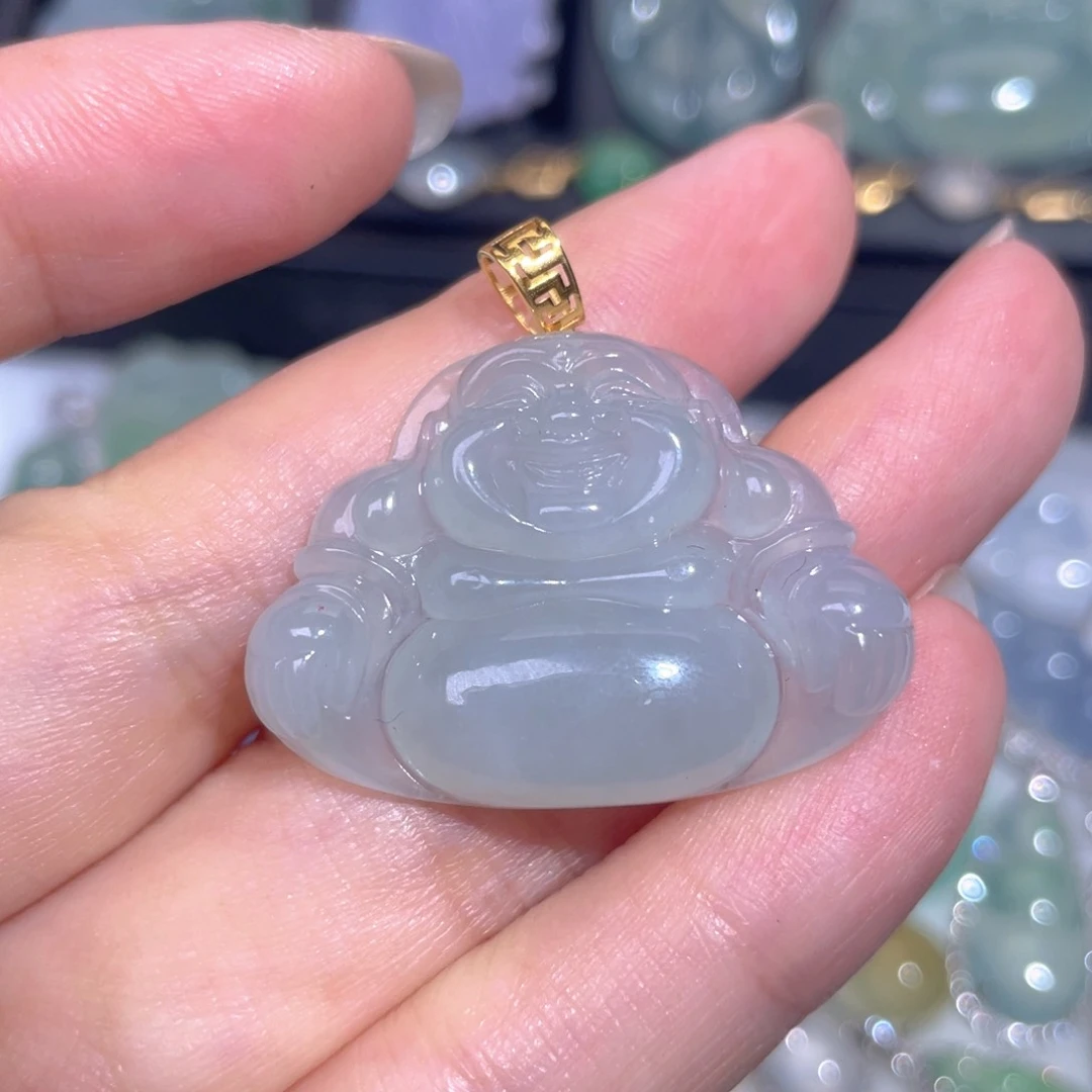 颈饰18K金镶嵌翡翠翡翠