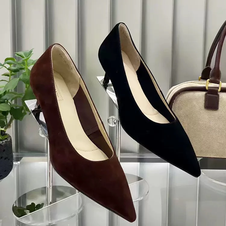 019一脚蹬尖头细跟高跟鞋侧空高跟鞋GA01