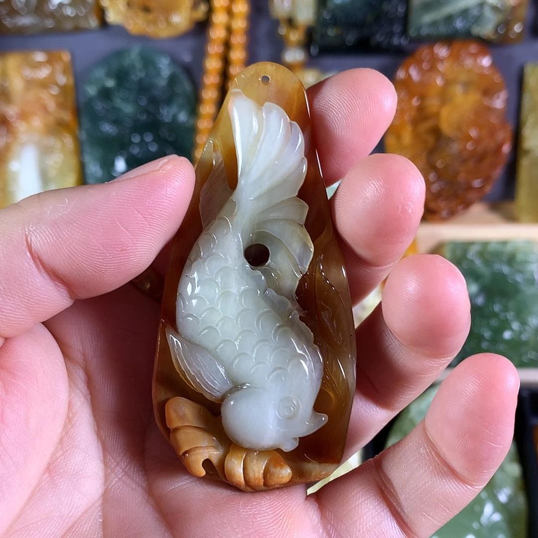 蛇纹石玉未镶嵌吊坠(赠链)