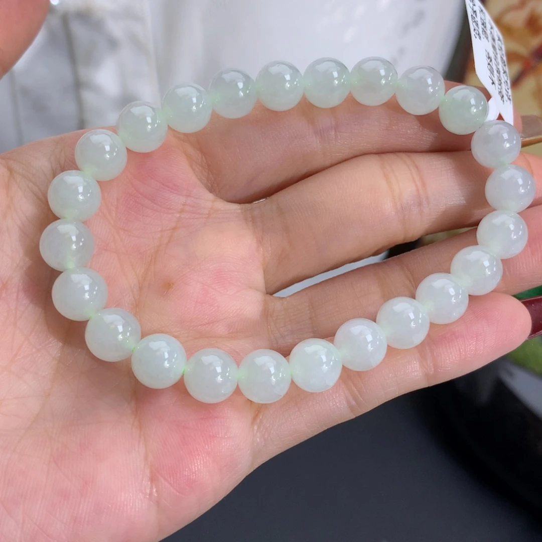 翡翠未镶嵌手串卡7.9胶润淡晴手串