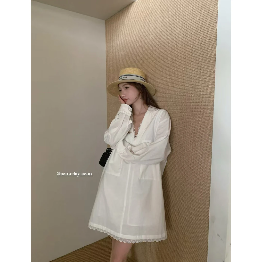 Somedaysoon大口袋衬衫裙