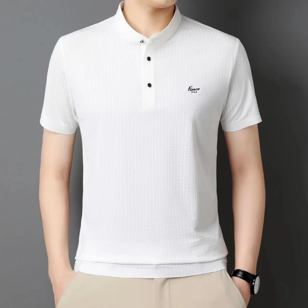 男士商务速干透气休闲半袖时尚T恤高档百搭潮流修身