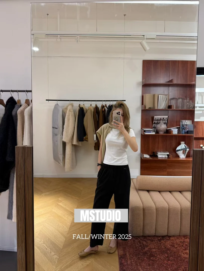 MSTUDIO 羊毛九分裤