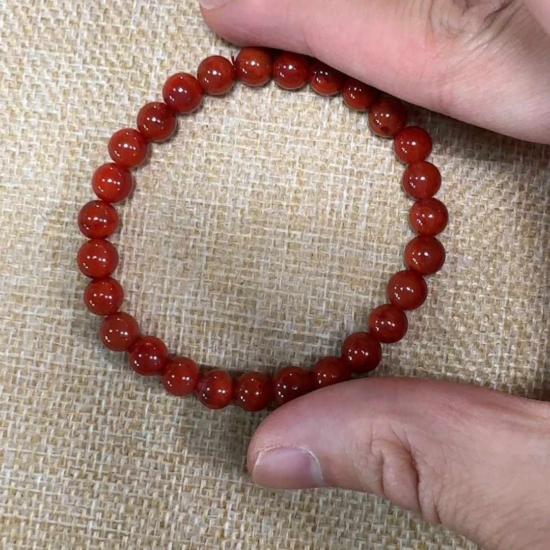 南红玛瑙未镶嵌手链手串原矿南红牛血火焰纹7