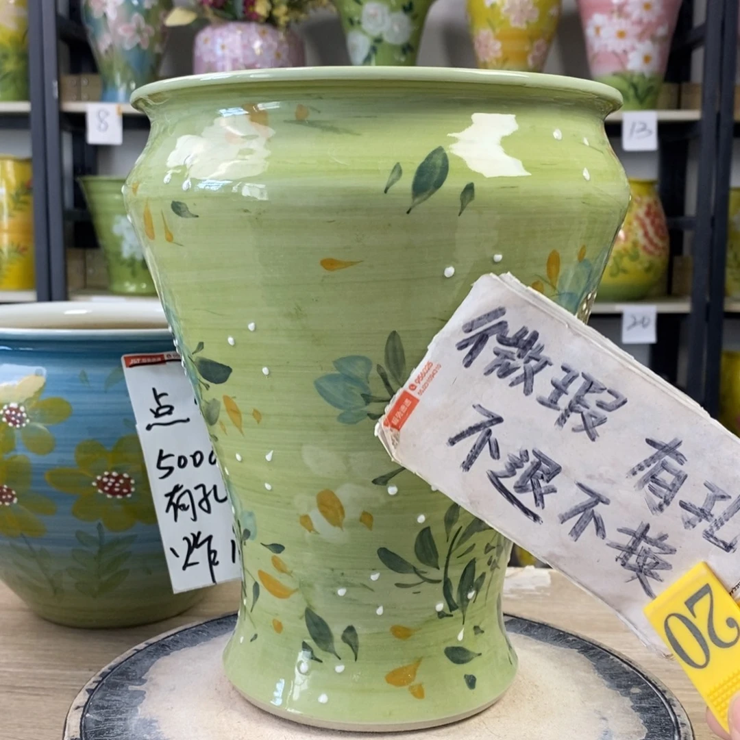 景德镇手工手绘陶瓷花盆