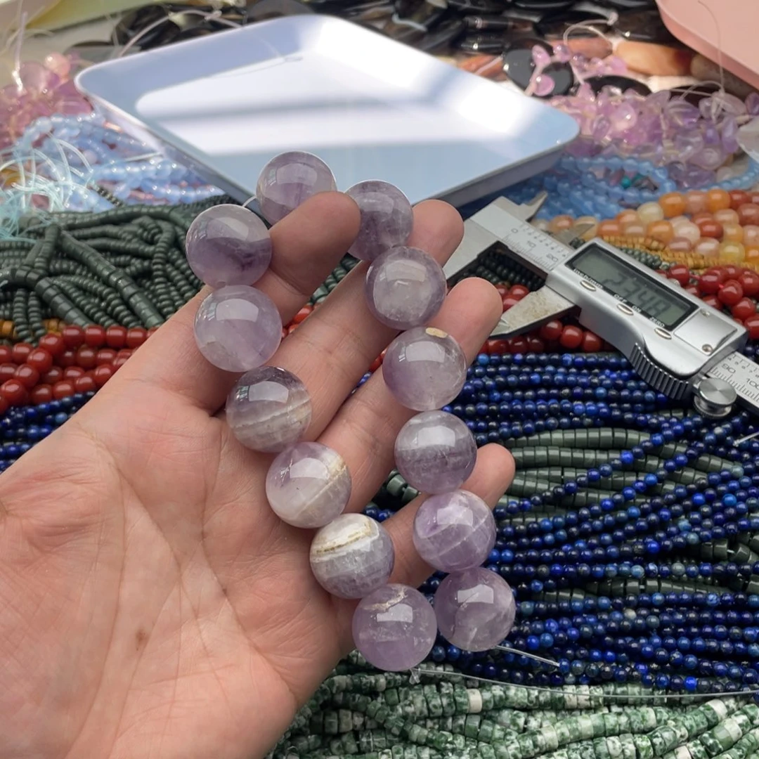 玛瑙/玉髓珠宝半成品未镶嵌13颗20mm紫水一颗有裂