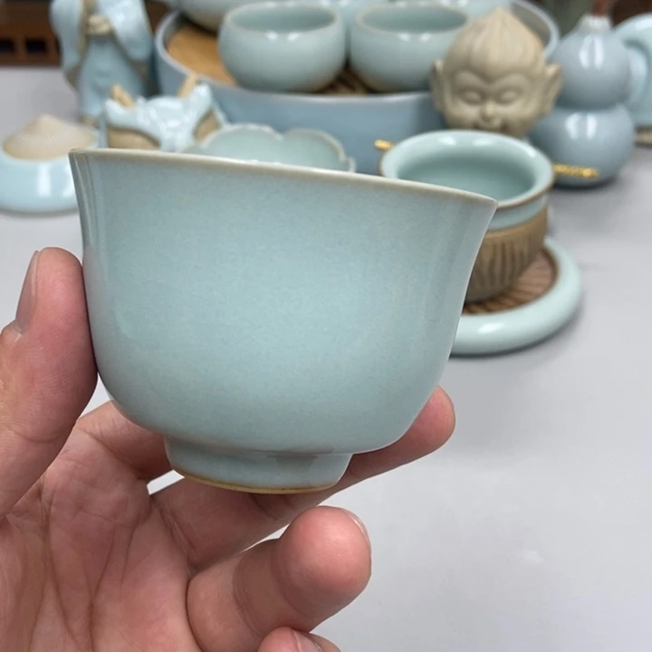 瓷公***蚁天青色赵琳老师铃铛杯