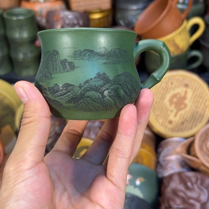 紫砂茶杯宜兴紫砂杯子