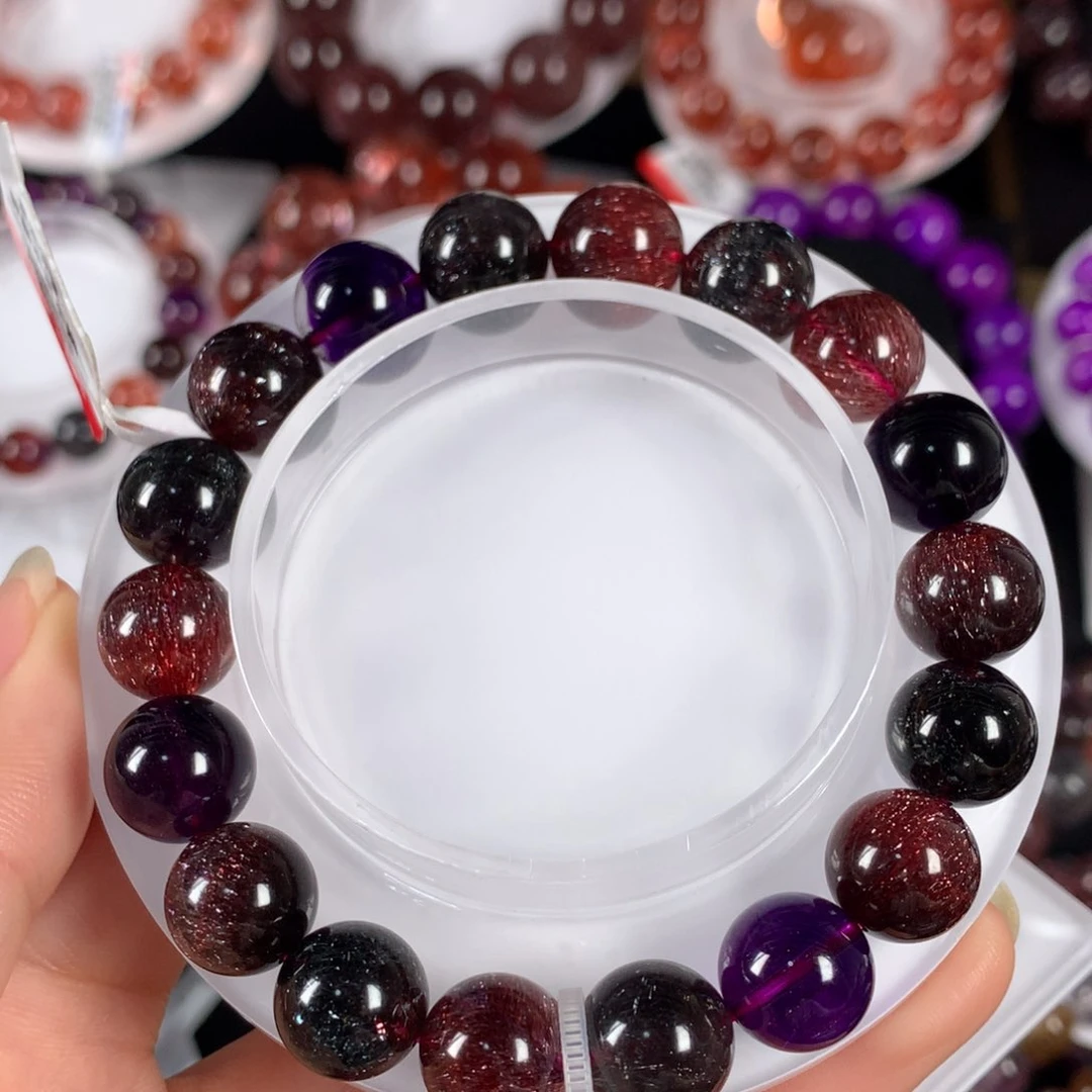 水晶手链未镶嵌黑加仑超七！