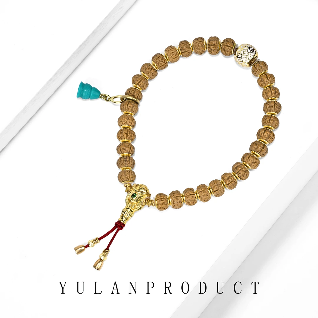 钰澜文玩界守战甲系列-「金盾·老树王金刚」五瓣金刚合金贴片手持