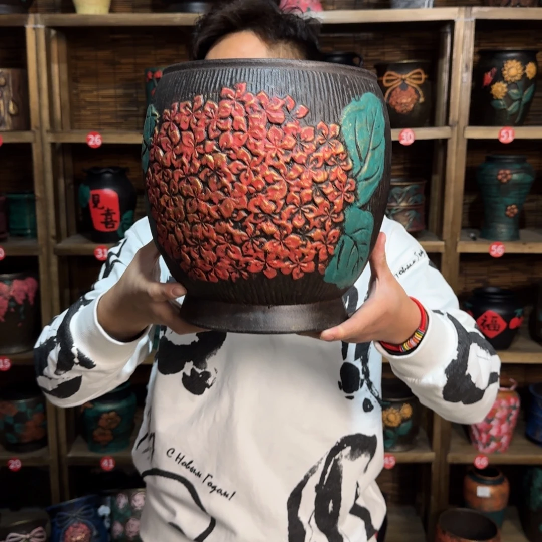 带孔高端浮雕花盆炸炸炸炸