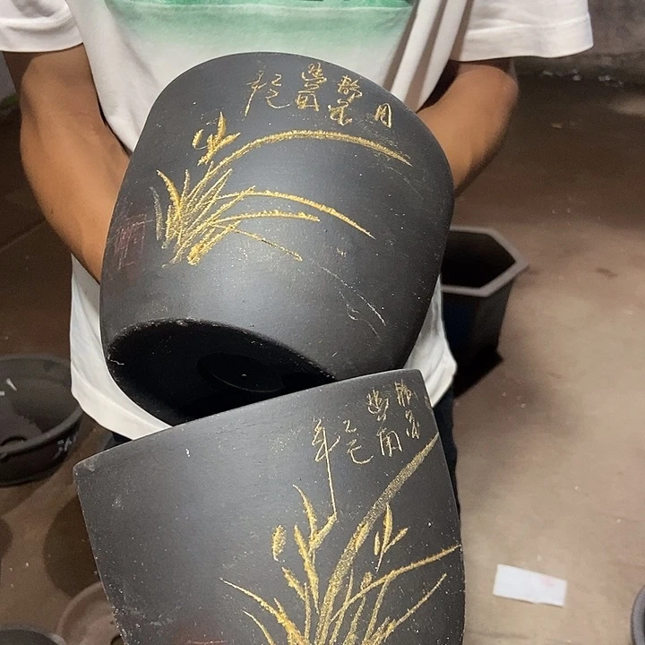 紫砂花盆18小一对花盆花盆花盆