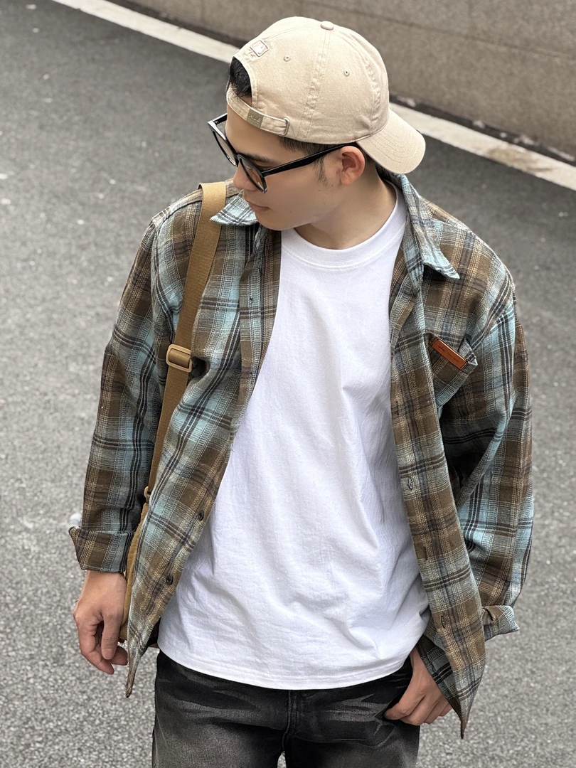 美式复古格子衬衫男长袖潮牌男女慵懒街头衬衣外套男春秋