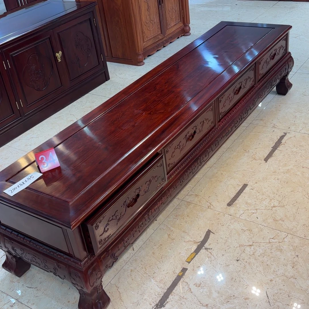 黑酸枝木类书柜笑****?2米柬埔寨酸枝电视柜