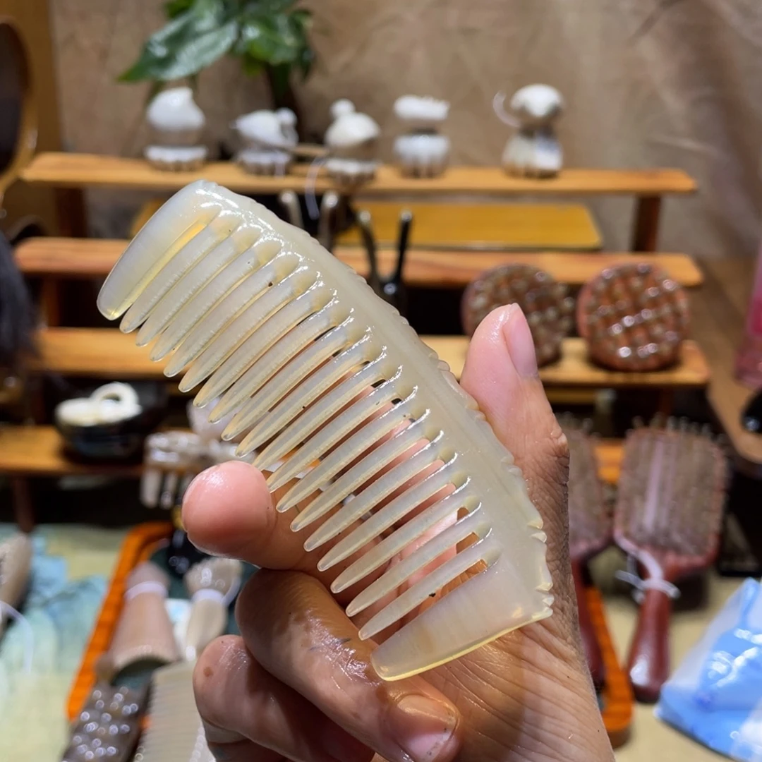 香榧木纯天然白水牛纯色半月