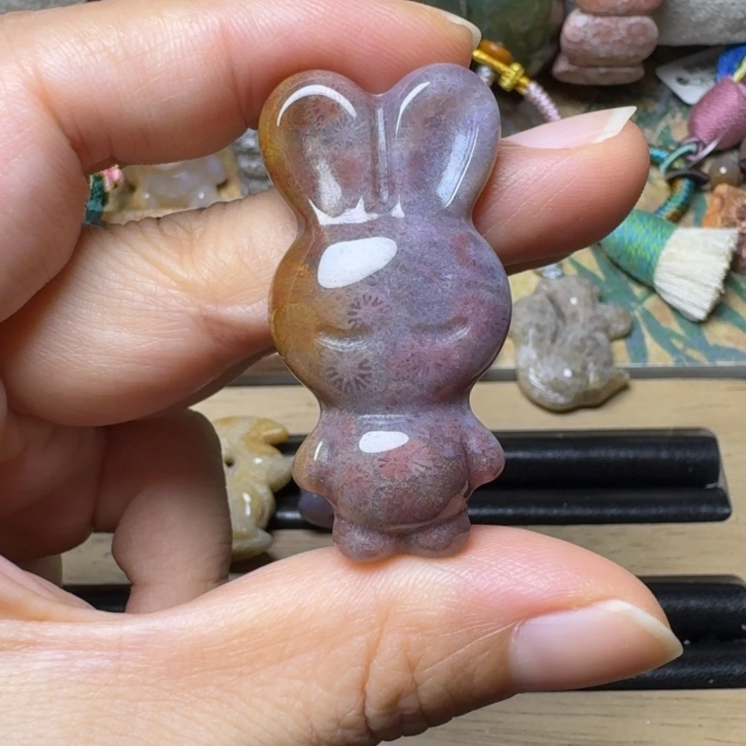 青***草硅化玉纯天然色有机玉石保真色未镶嵌