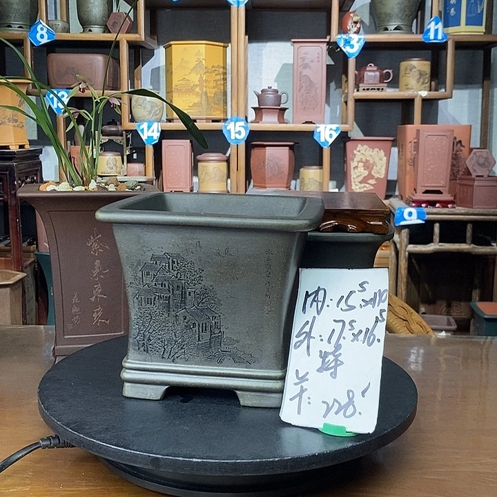 紫砂花盆天青泥新款水乡特价