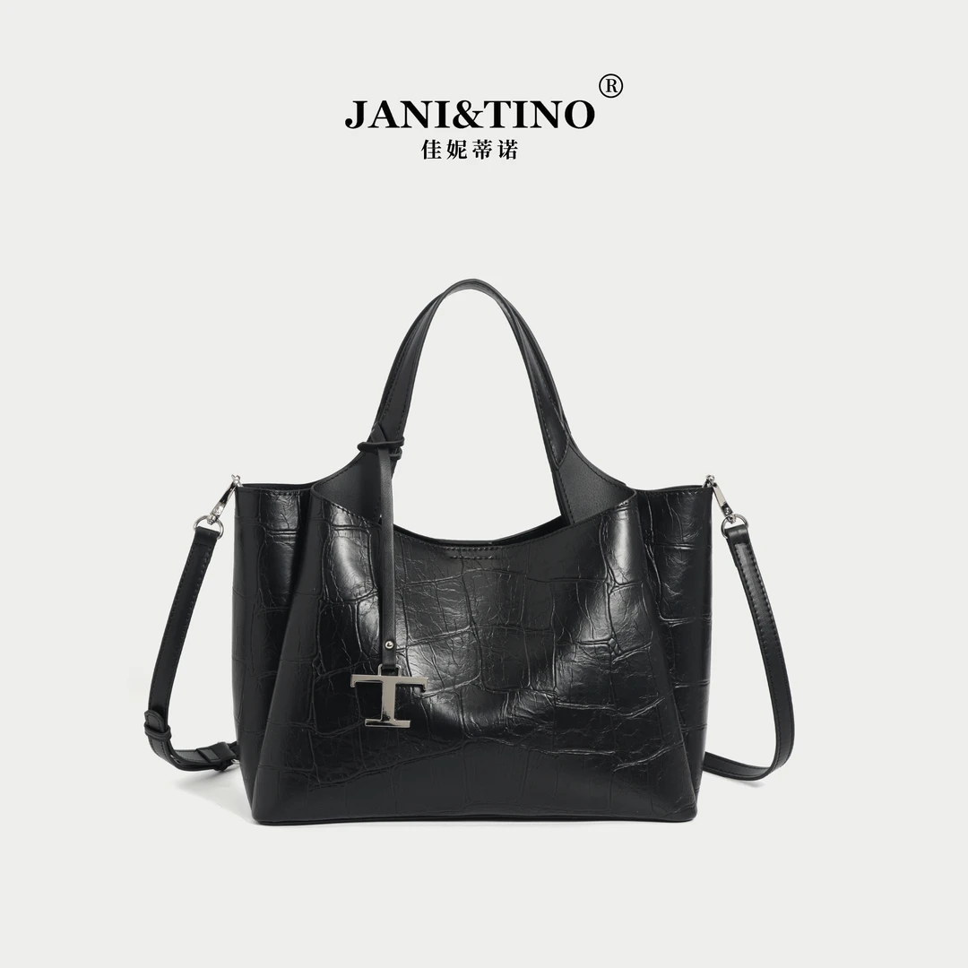 JANITINO/佳妮蒂诺轻奢气质休闲时尚单肩斜跨包4230黑石头