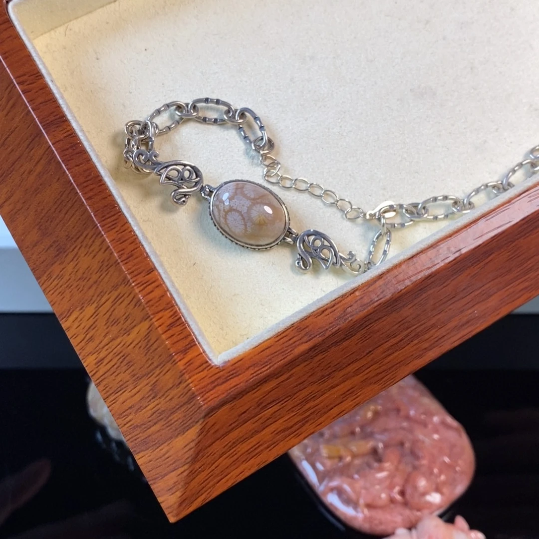 硅化珊瑚（珊瑚玉）合金手链50