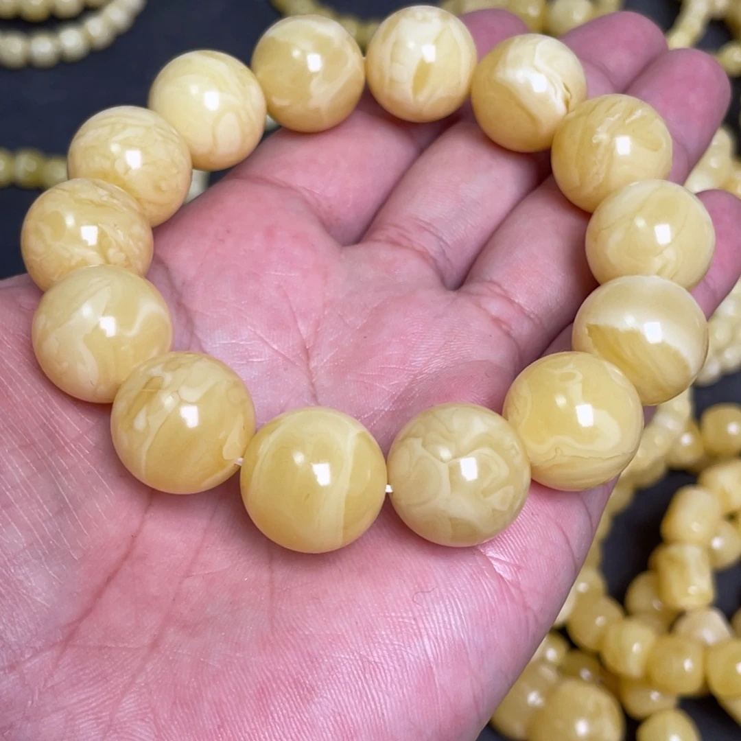 蜜蜡未镶嵌裸石蜜蜡手串17.2mm