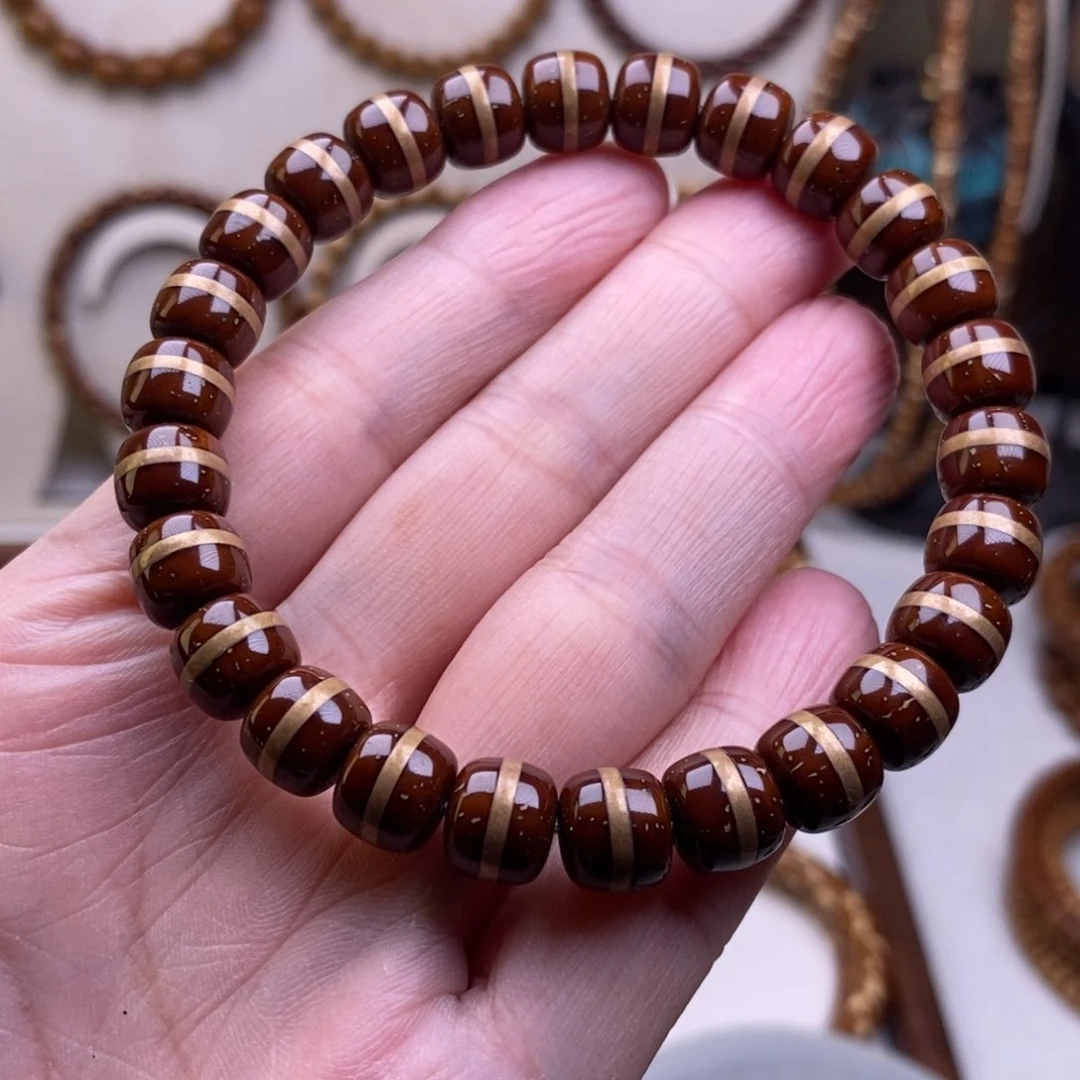 手串紫金鼠雁**毛精工纯肉一线天金腰带卡9红皮