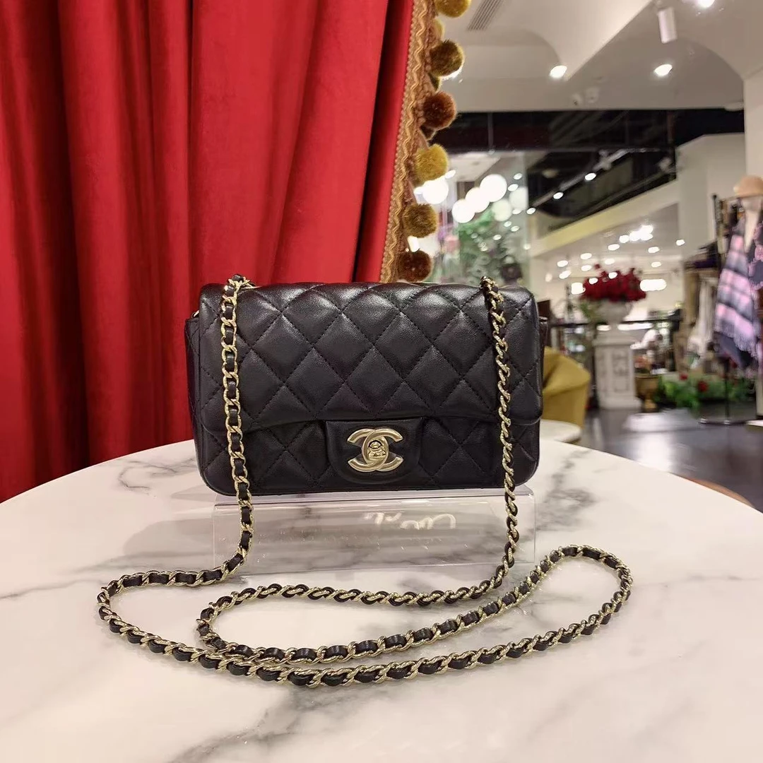 95新 Chanel/香奈儿 GGS24k minicf黑金羊皮芯片款24年58327092