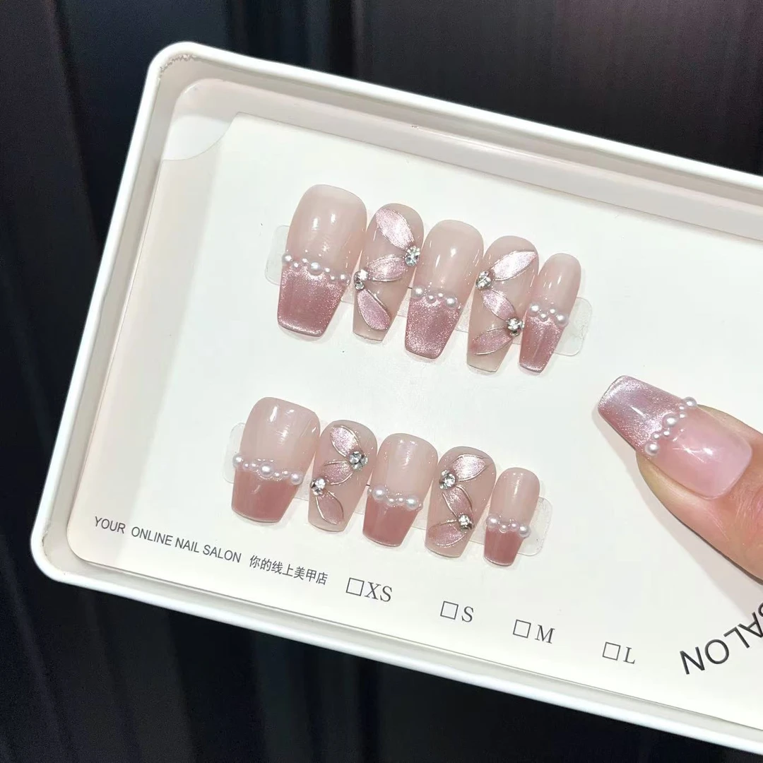 【丝绸飘带】纯手工穿戴甲光疗甲气质穿搭可替换美甲贴片