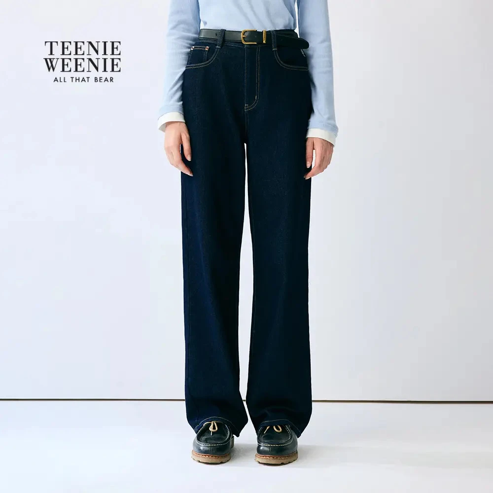 TeenieWeenie小熊牛仔裤女2025冬季新款时尚休闲女装TTTJ254TC5B