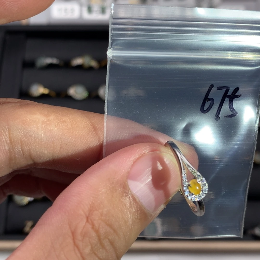 ****了翡翠银S925镶嵌戒指675