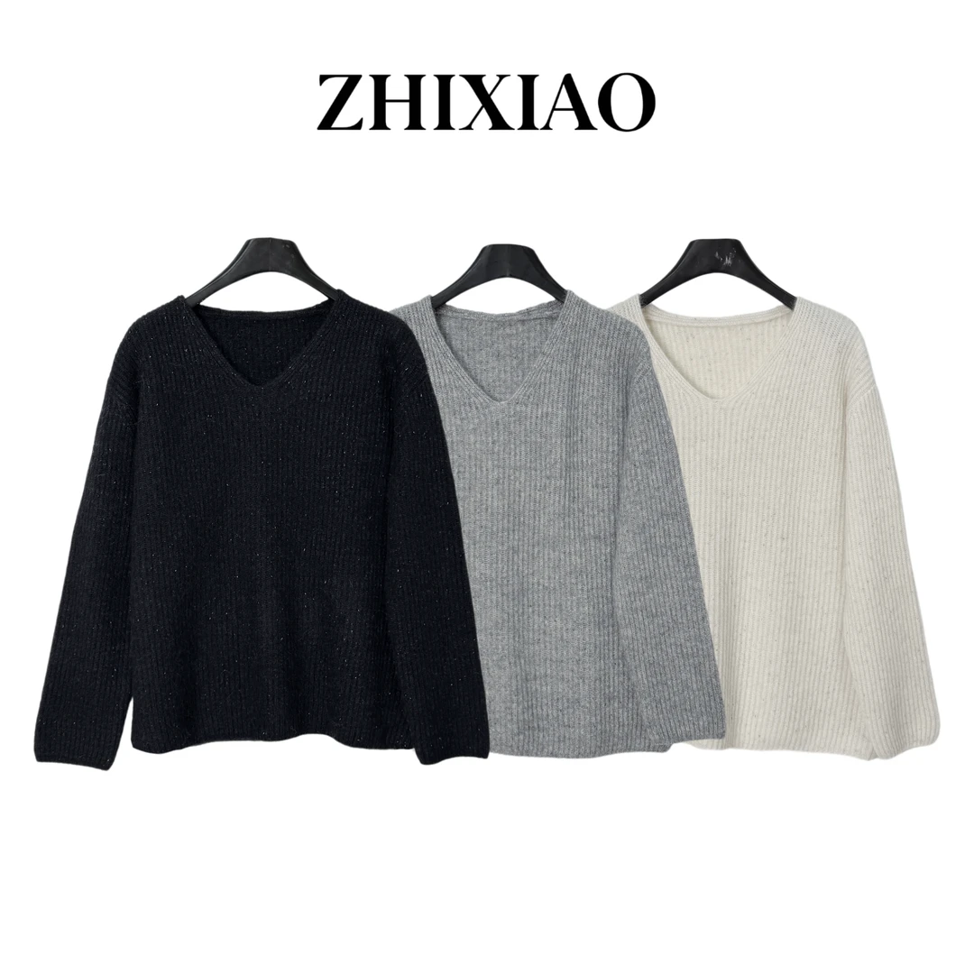 【ZHIXIAO】秋冬新款：V领毛衣TR1131