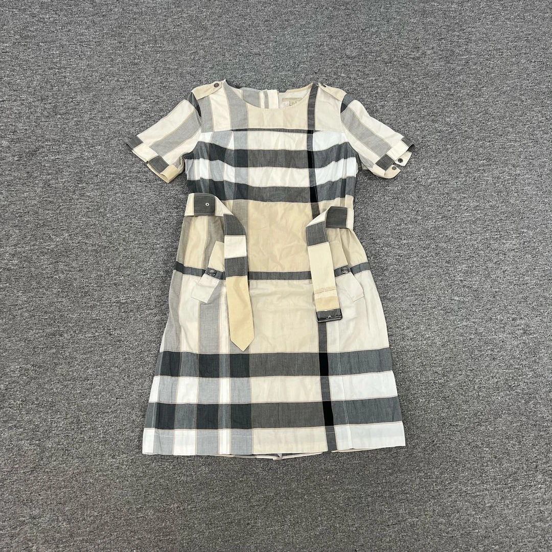 99新 BURBERRY/博柏利 经典格纹 连衣裙 UK8