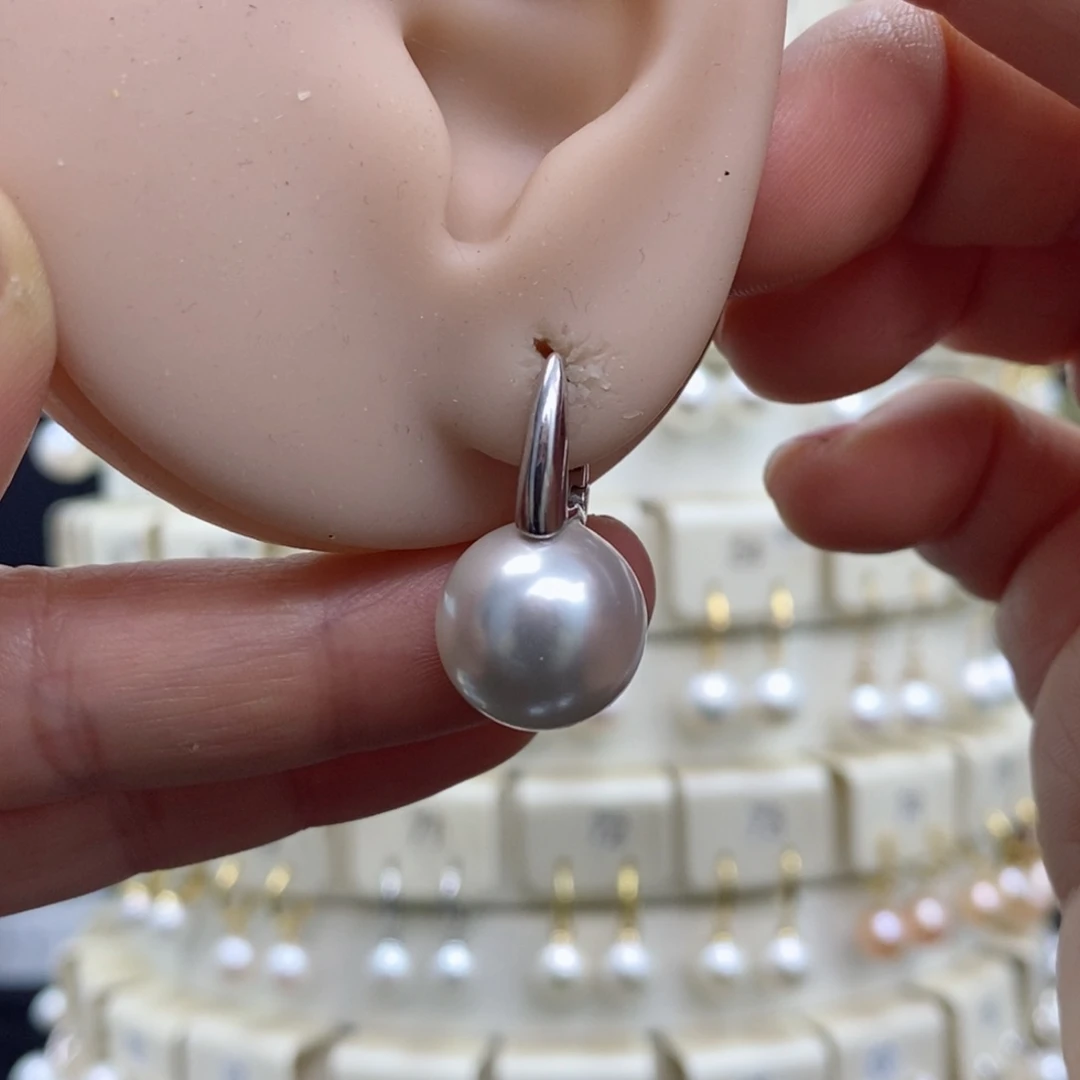 淡水珍珠耳饰银S925镶嵌