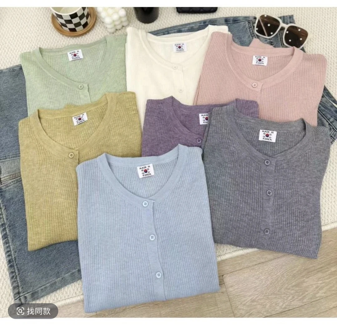 299#纯色春夏百搭针织开衫