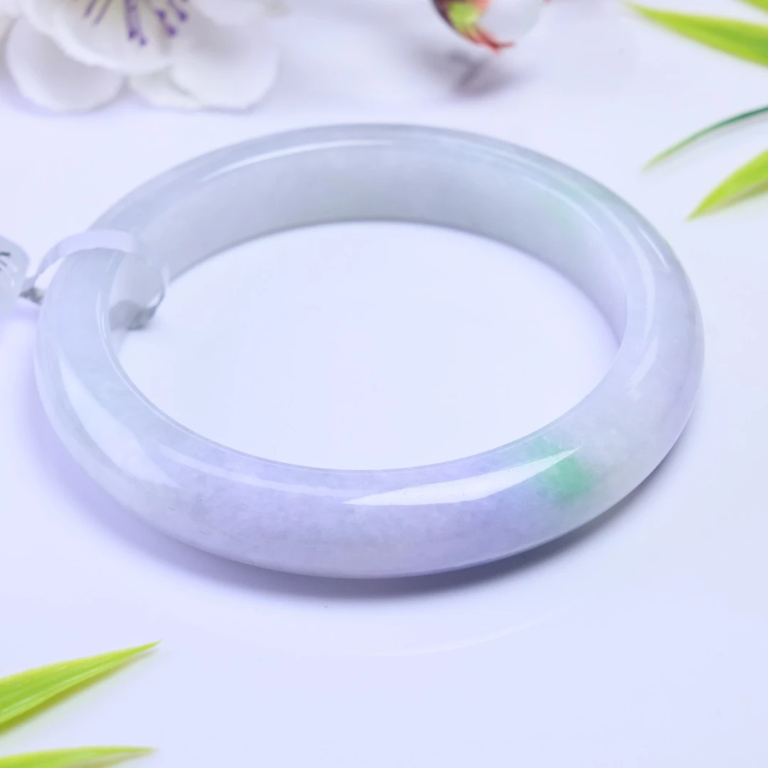 天然缅甸翡翠A货春彩手镯 SZ-2025-697